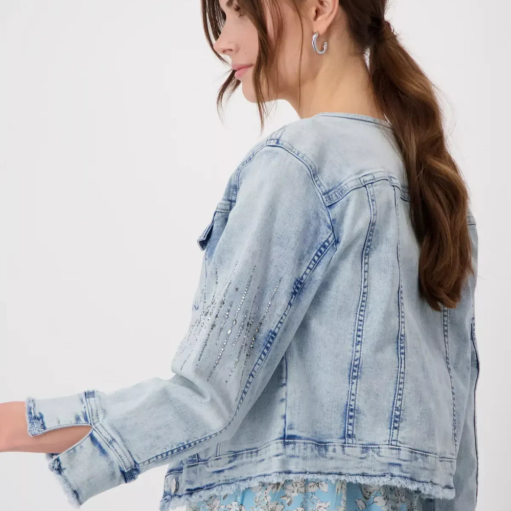 
                  
                    408876 Frayed denim jacket
                  
                