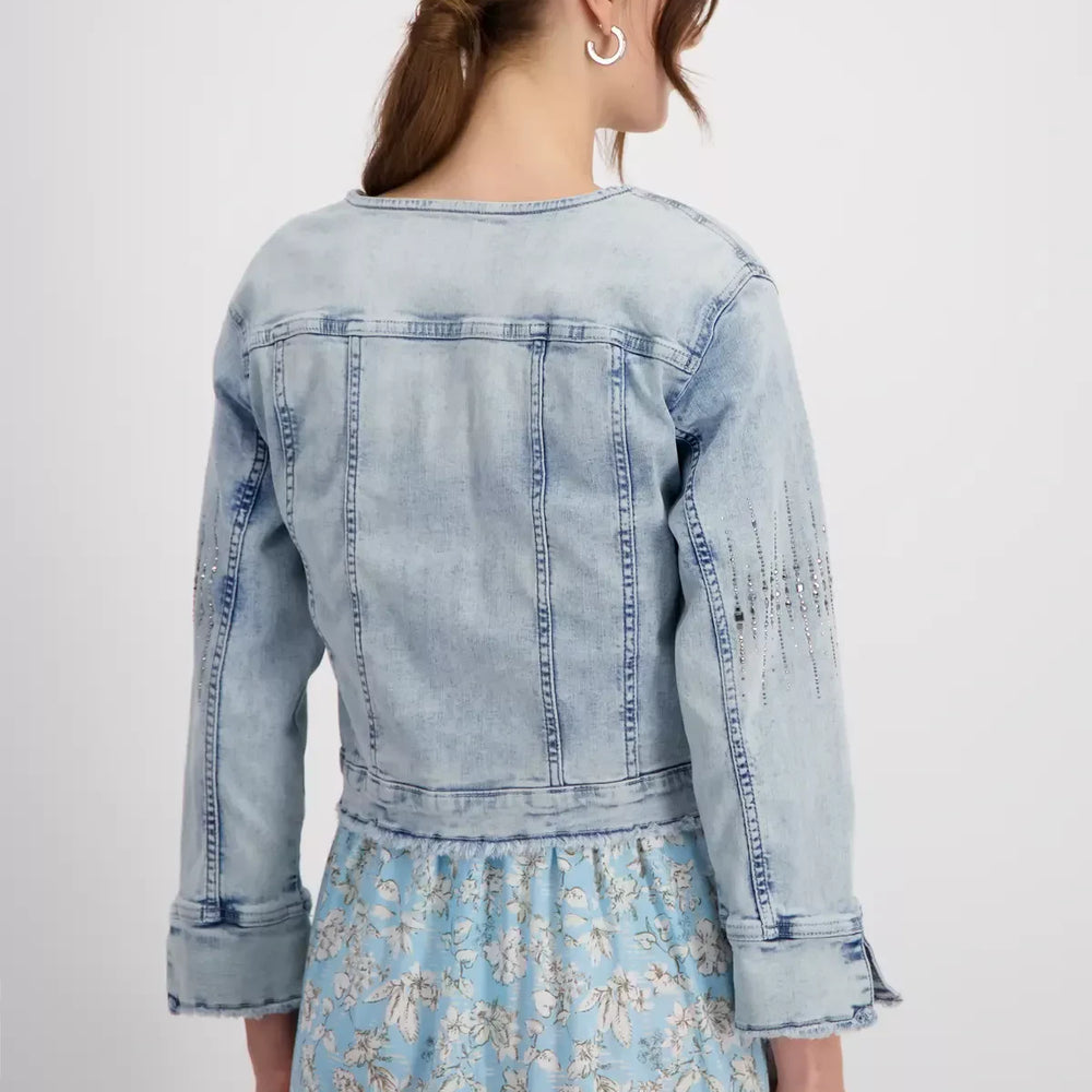 
                  
                    408876 Frayed denim jacket
                  
                