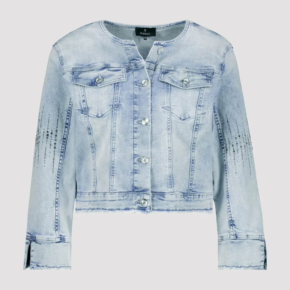 
                  
                    408876 Frayed denim jacket
                  
                