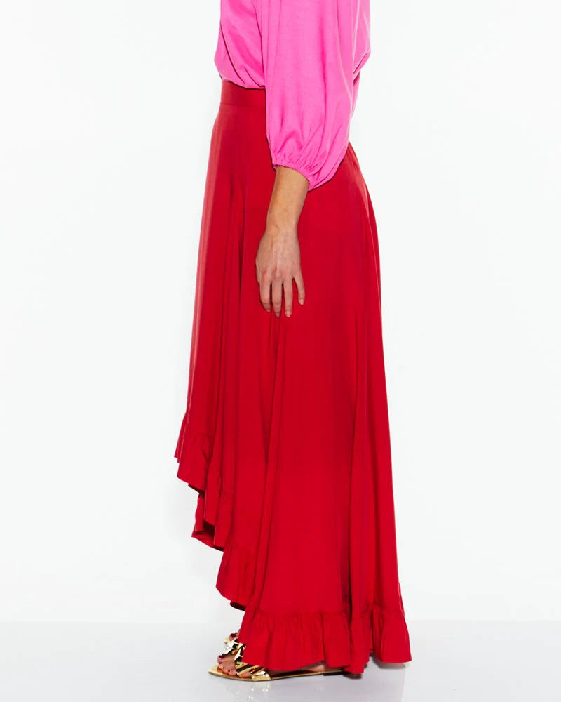 
                  
                    All Night Ruffle Skirt - Lipstick Red
                  
                