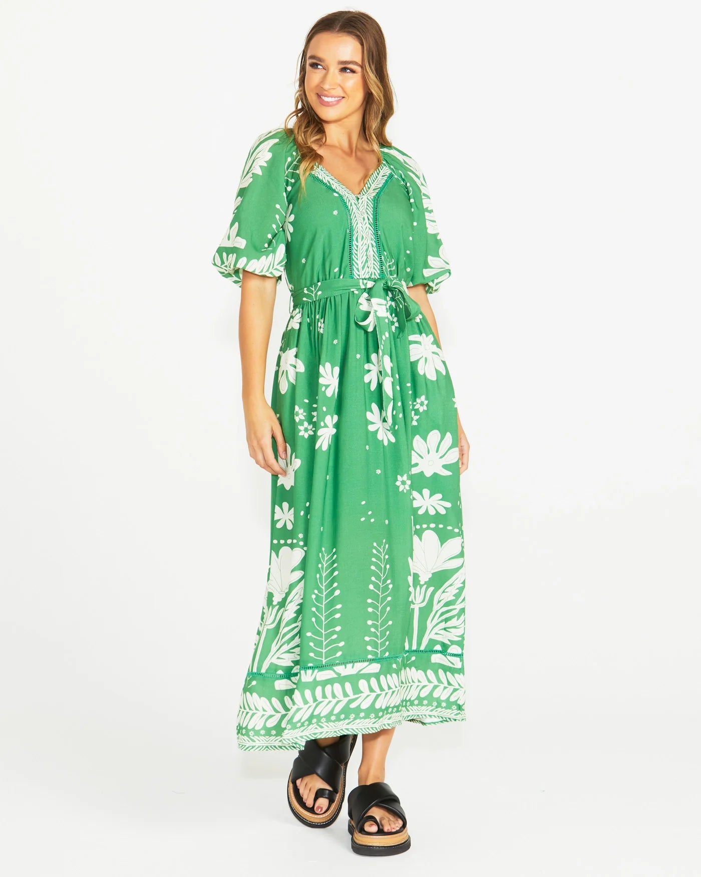 
                  
                    Lyndel Dress - Green Floral
                  
                