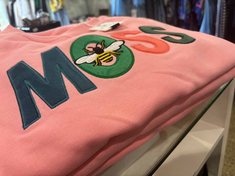 MOSS BEE STRIPE SWEATSHIRT PINK