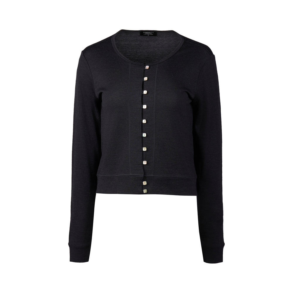 
                  
                    Vassalli Merino Cropped Cardi in Midnight
                  
                