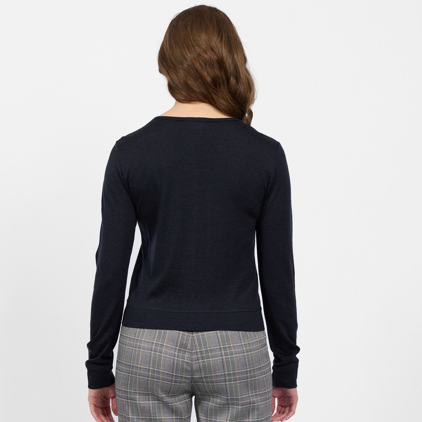 
                  
                    Vassalli Merino Cropped Cardi in Midnight
                  
                