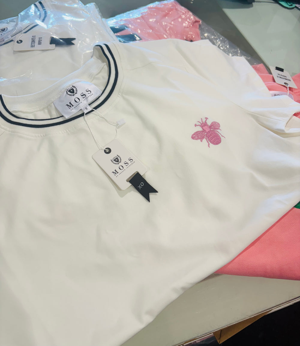 MOSS Bee Tee -White/pink bee