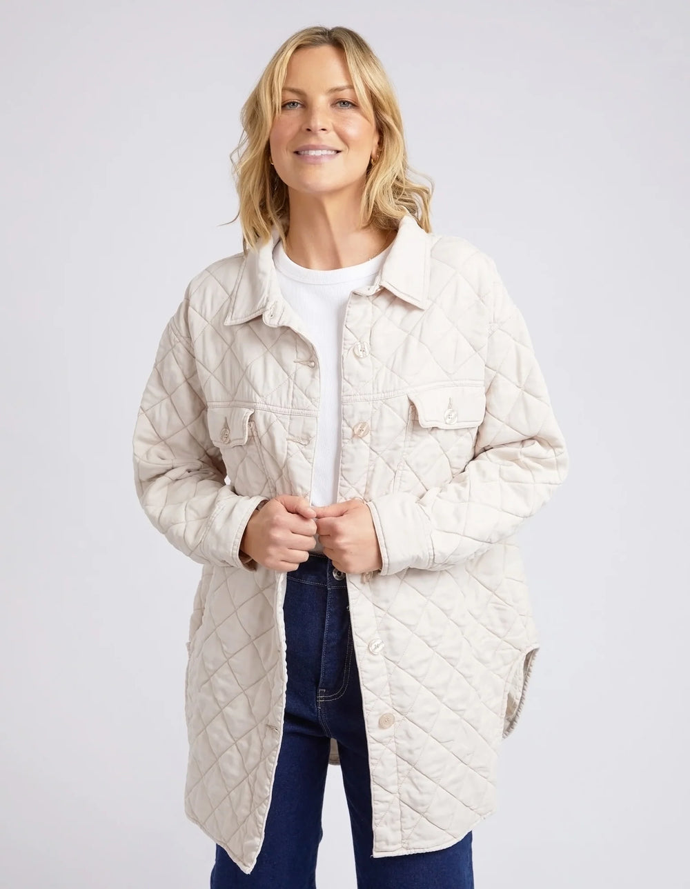 Katie Quilted Shacket Oatmeal
