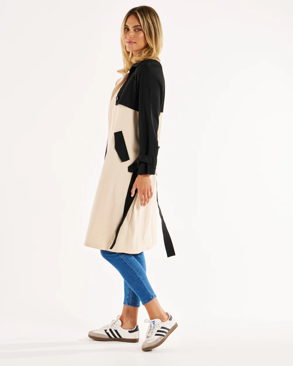 
                  
                    Splice Trench Coat - Black/Ivory
                  
                