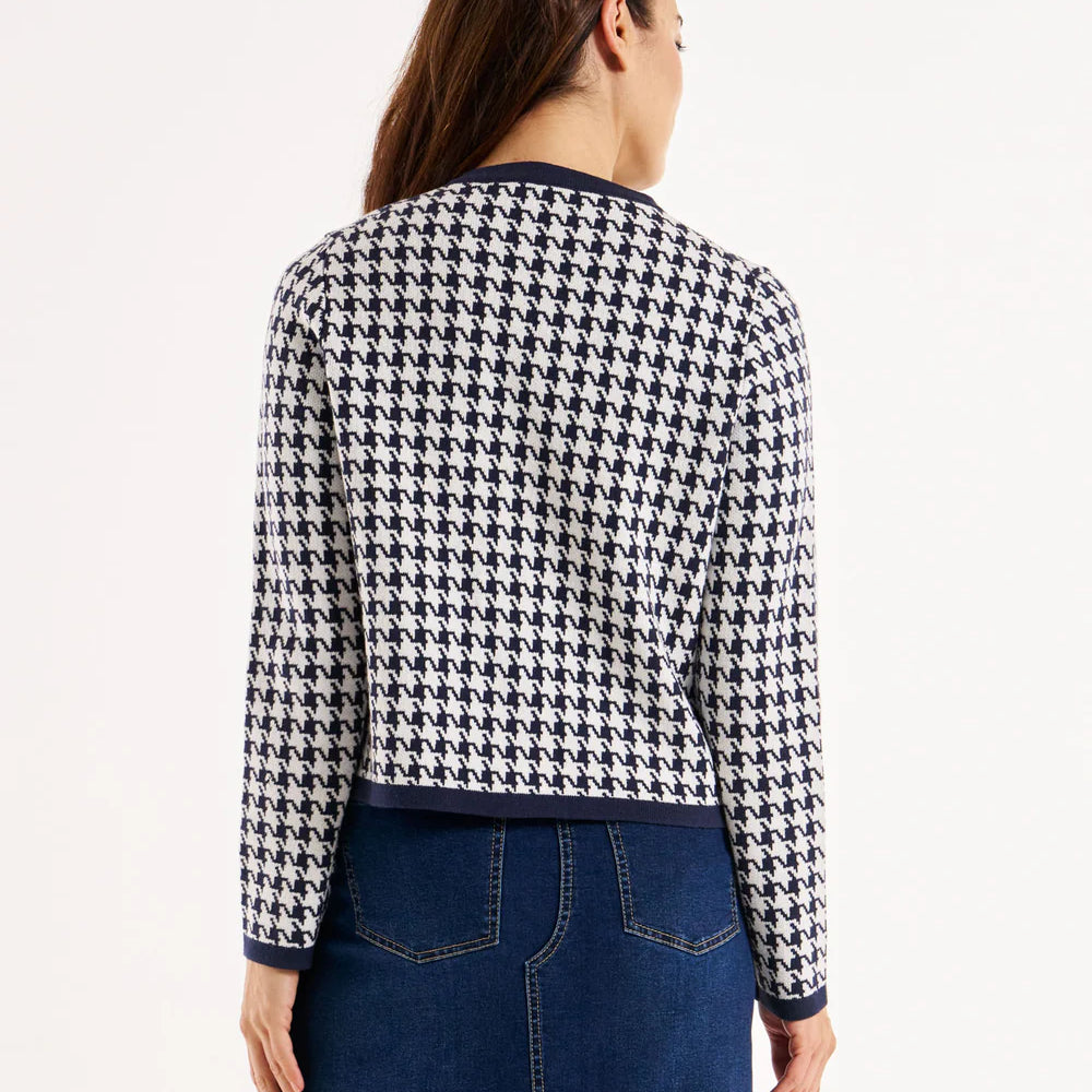 
                  
                    Lady Cardigan - Navy Houndstooth
                  
                