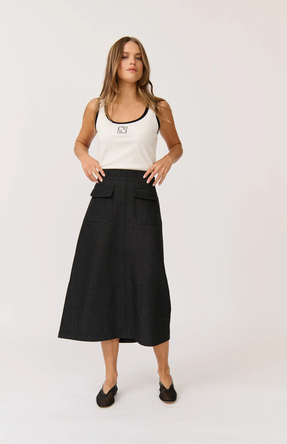 Astrid Skirt - Black Denim