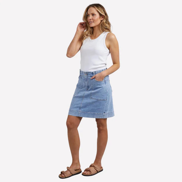 Atlas Denim Skirt (Light Wash)