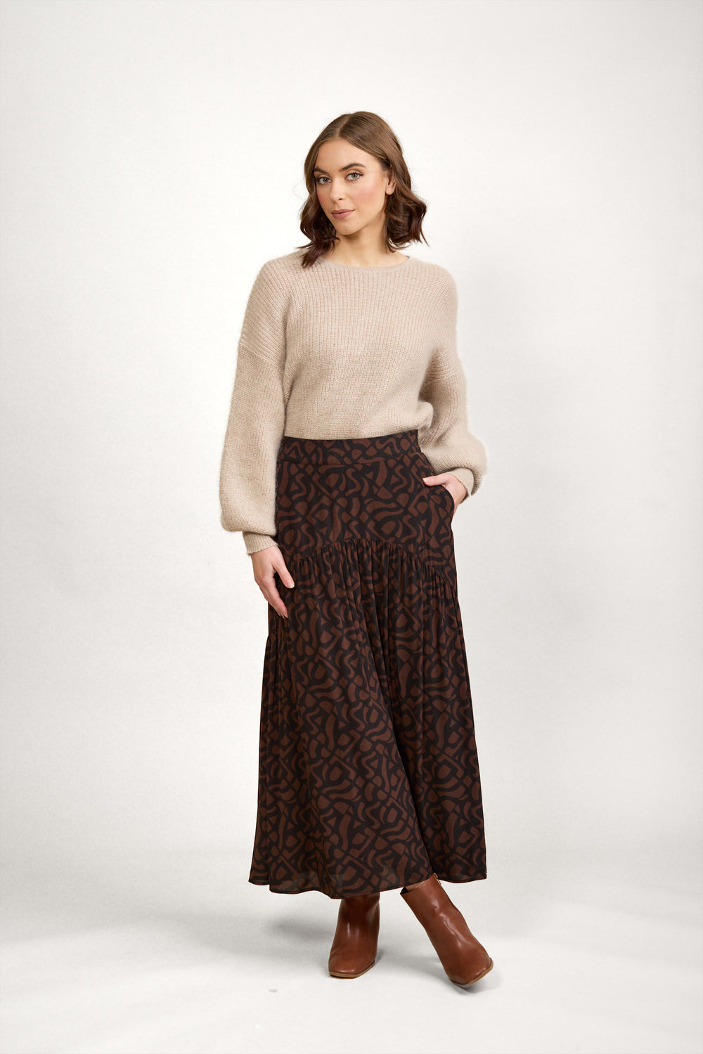 Milan Skirt -Mocha