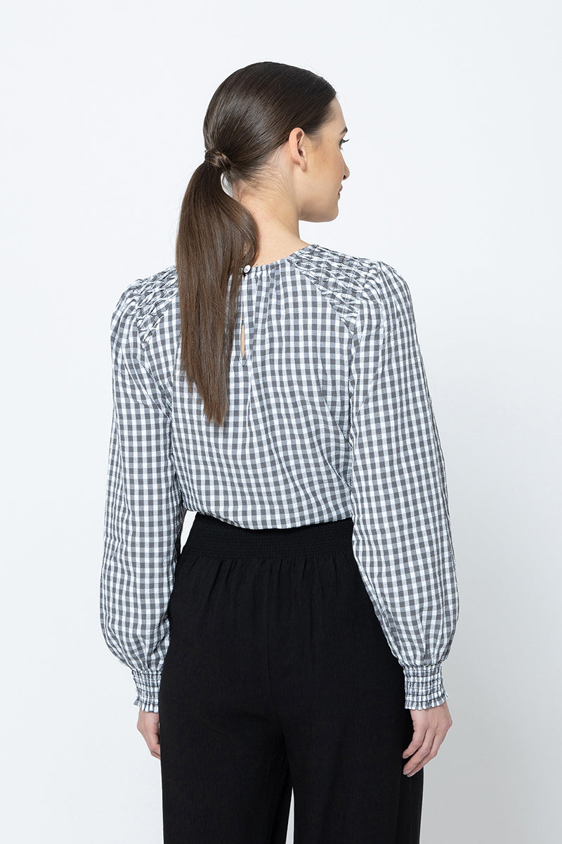 
                  
                    Honey Combe Blouse -Texture Check
                  
                